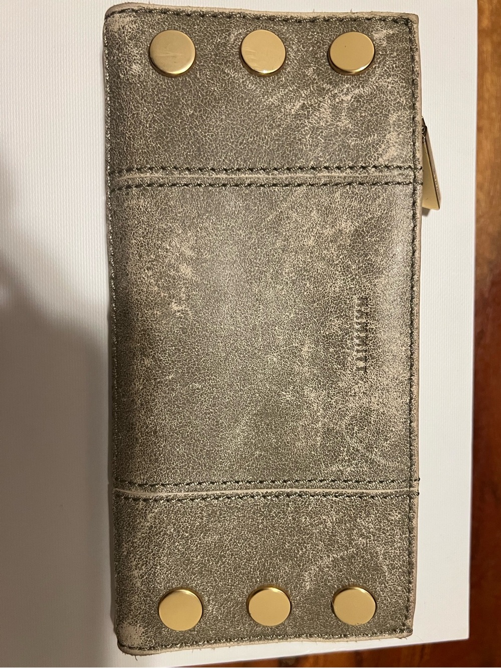 Hammitt 110 north wallet pewter brush gold